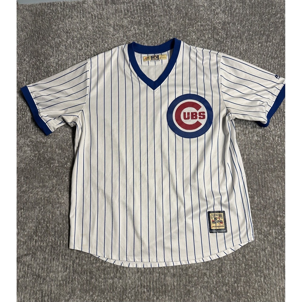 Chicago Cubs Jersey White MLB Majestic Cooperstown Collection Cool Base Mens XL